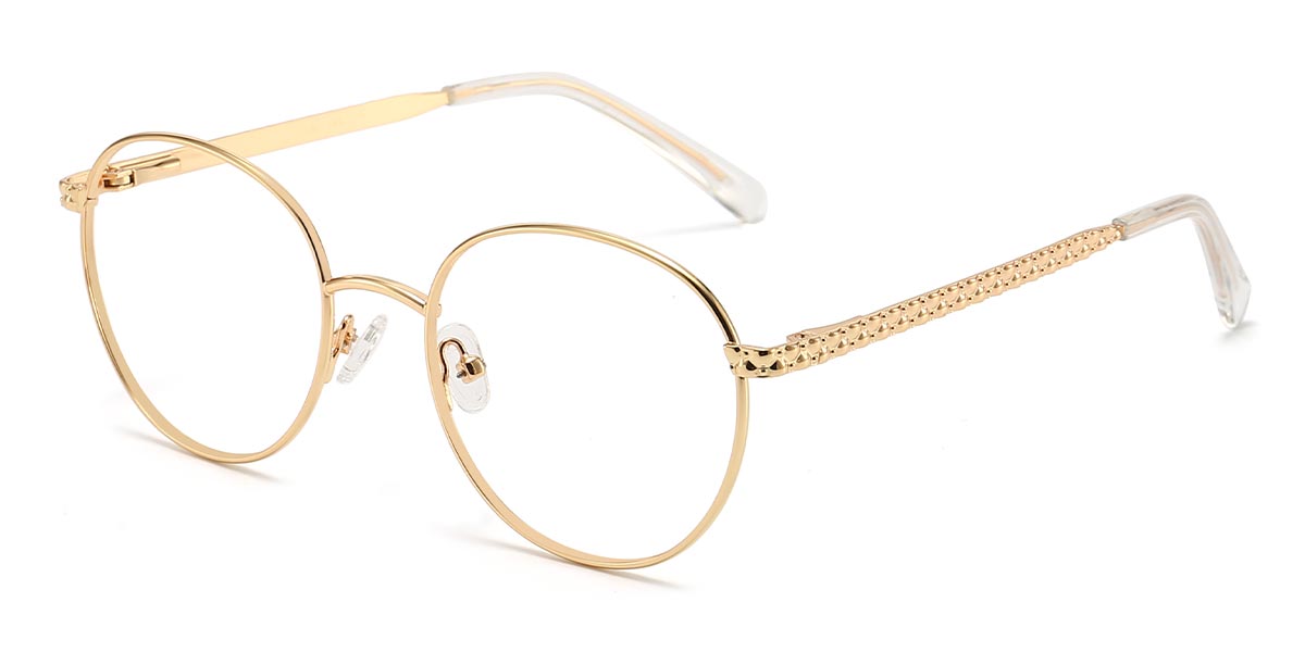 Gold - Oval Glasses - Flint