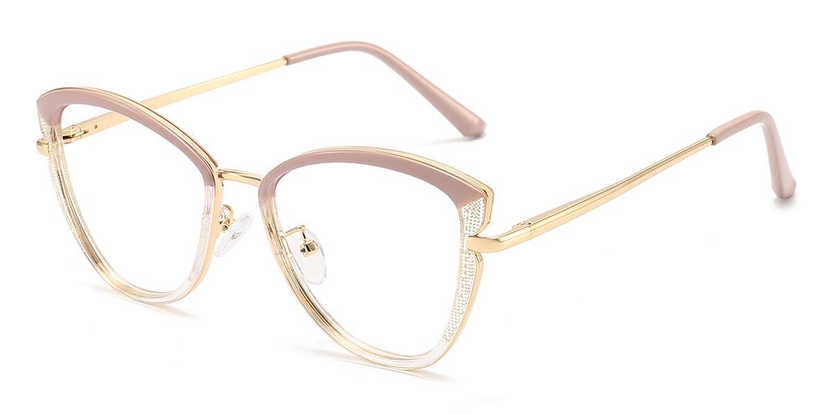 Nude Pink Clear Miko - Cat Eye Glasses