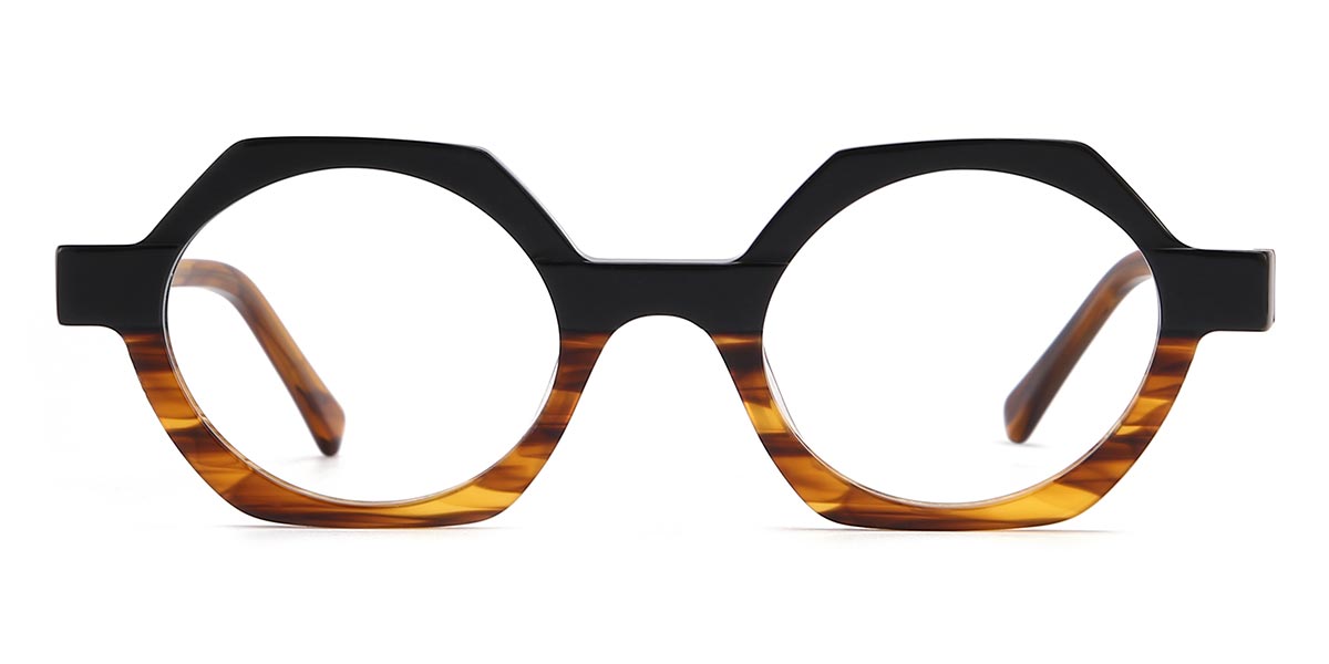 Brown Woodgrain - Oval Glasses - Baylor