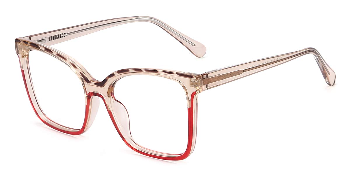 Red Tortoiseshell - Square Glasses - Davina