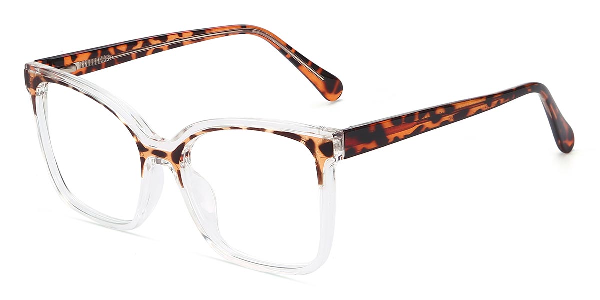 Clear Tortoiseshell - Square Glasses - Davina