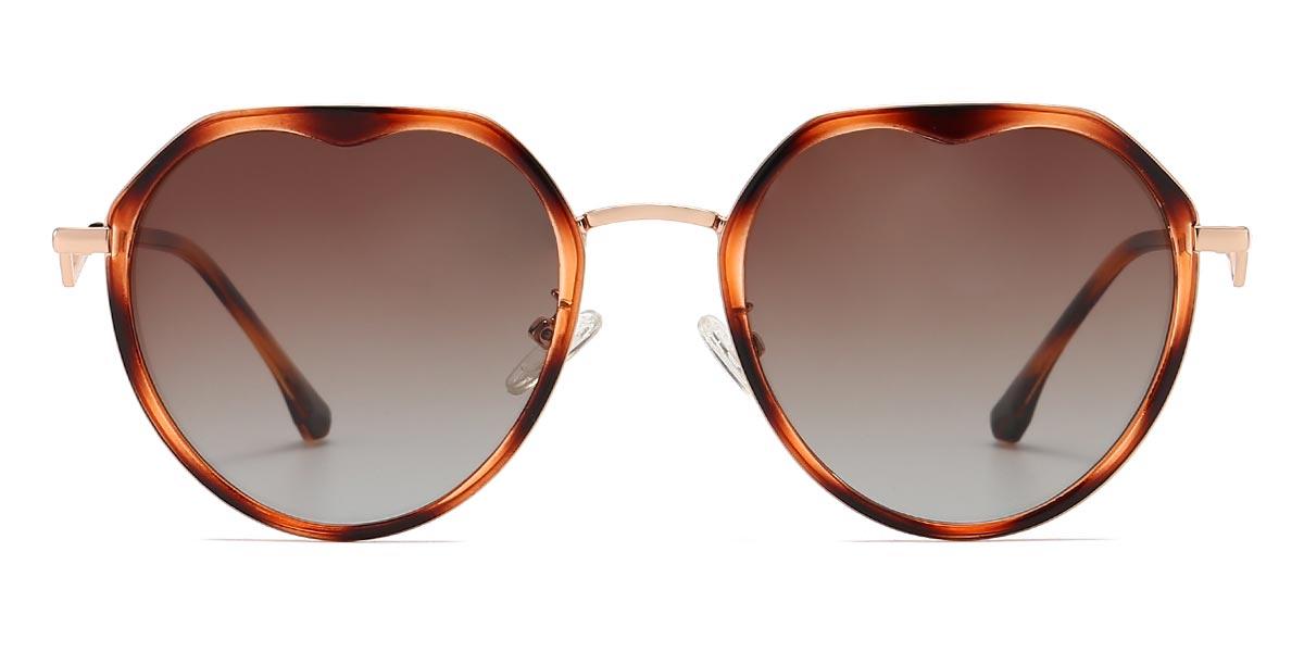 Tortoiseshell Gradual Brown Nori - Oval Sunglasses
