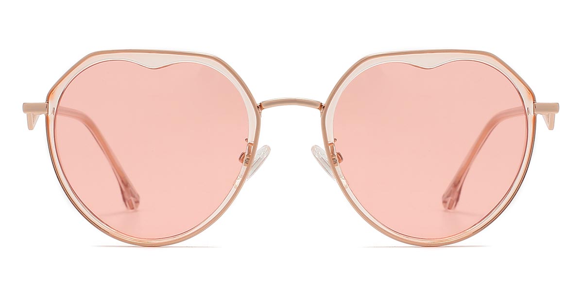 Rose Gold Pink - Oval Sunglasses - Nori