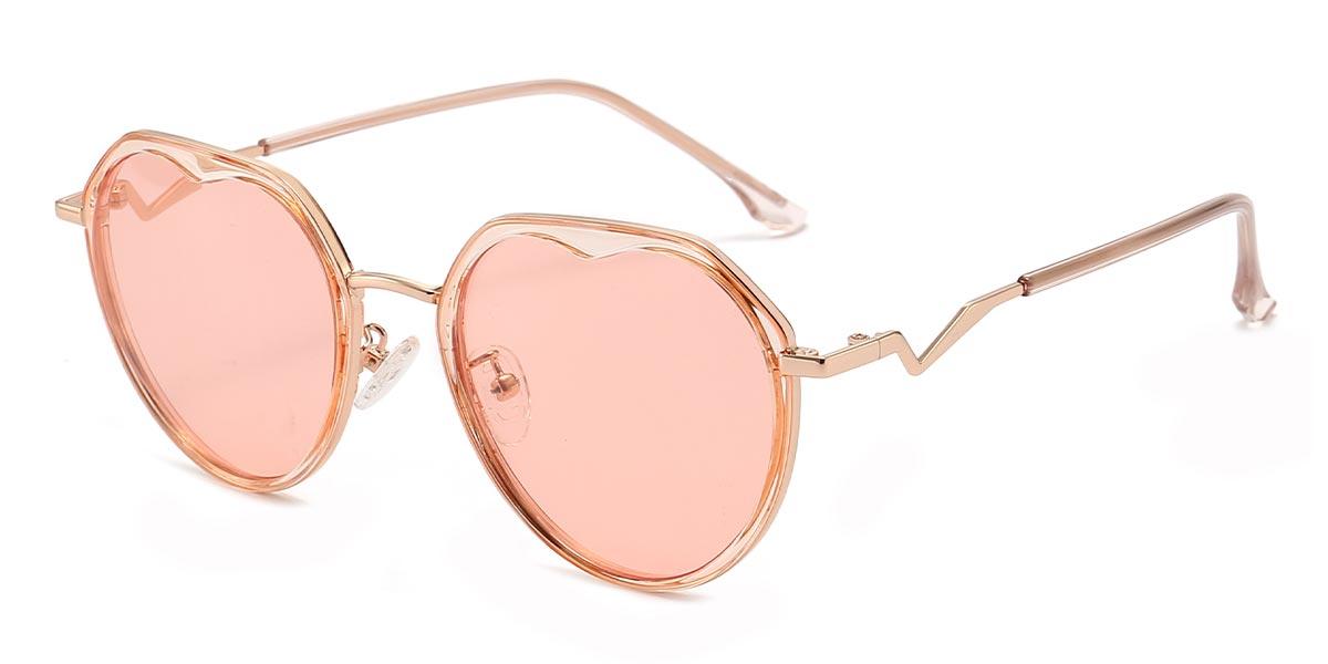 Rose Gold Pink Nori - Oval Sunglasses