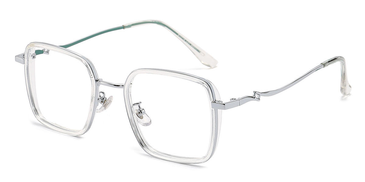 Silver Clear Giselle - Square Glasses
