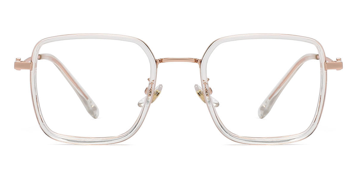 Rose Gold Clear Giselle - Square Glasses