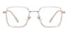Rose Gold Clear Giselle - Square Glasses