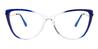 Clear Blue Coral - Cat Eye Glasses