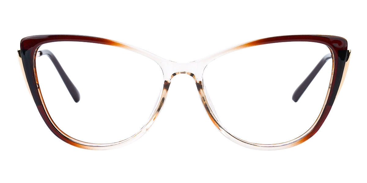 Gradient Brown Coral - Cat Eye Glasses