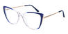 Clear Blue Coral - Cat Eye Glasses