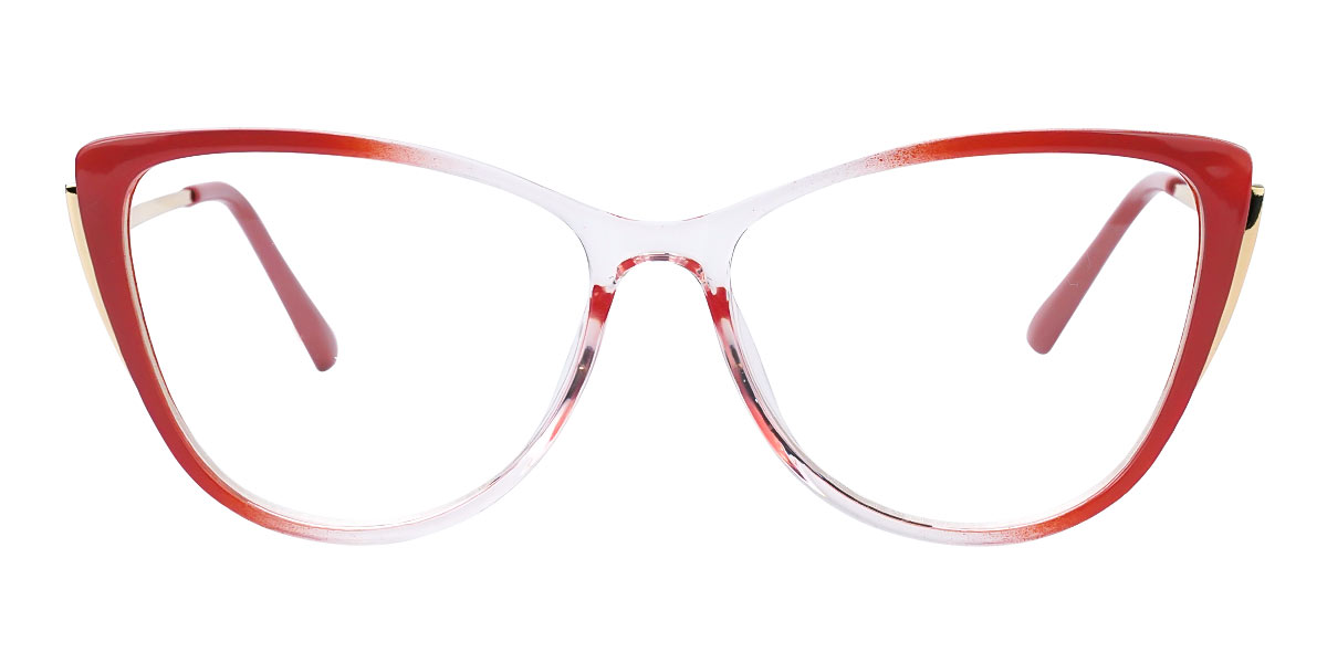Orange - Cat eye Glasses - Coral