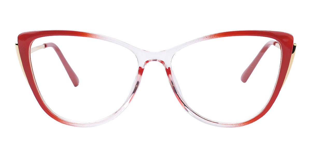 Gradient Red Coral - Cat Eye Glasses