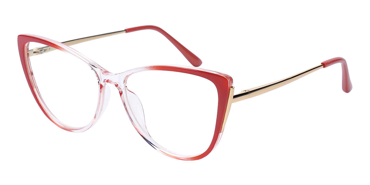 Gradient Red Coral - Cat Eye Glasses