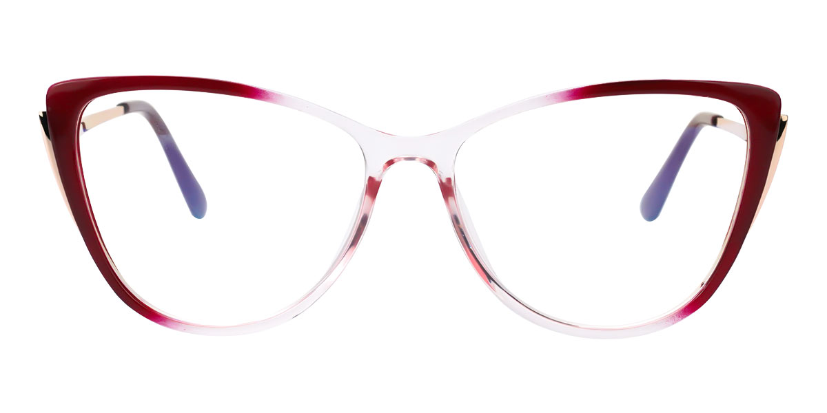 Red - Cat eye Glasses - Coral