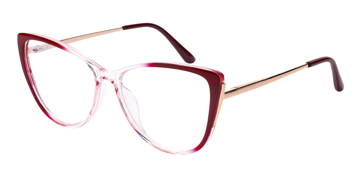 Gradient Rose Violet Coral - Cat Eye Glasses