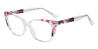 Clear Pink Purple Alice - Cat Eye Glasses