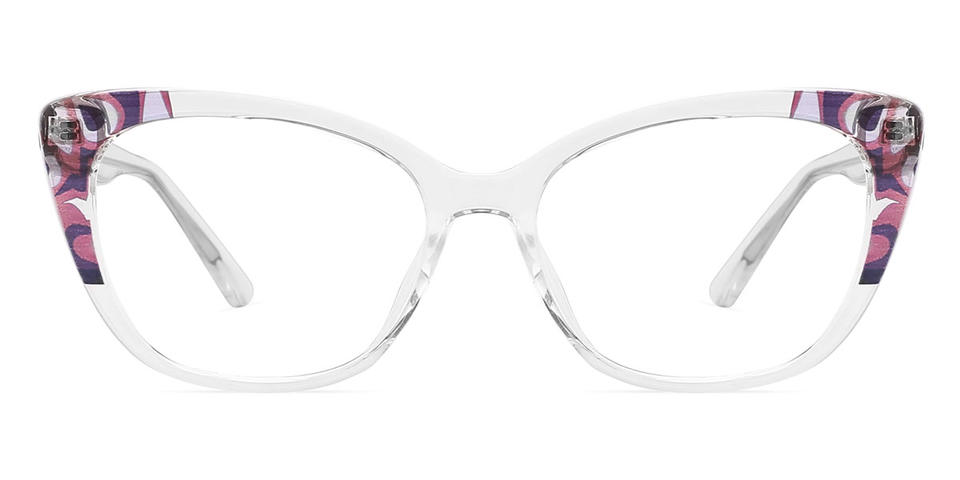 Clear Plaid Alice - Cat Eye Glasses