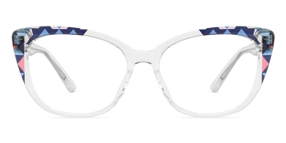 Clear Blue Tortoiseshell Alice - Cat Eye Glasses
