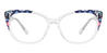 Clear Blue Tortoiseshell Alice - Cat Eye Glasses