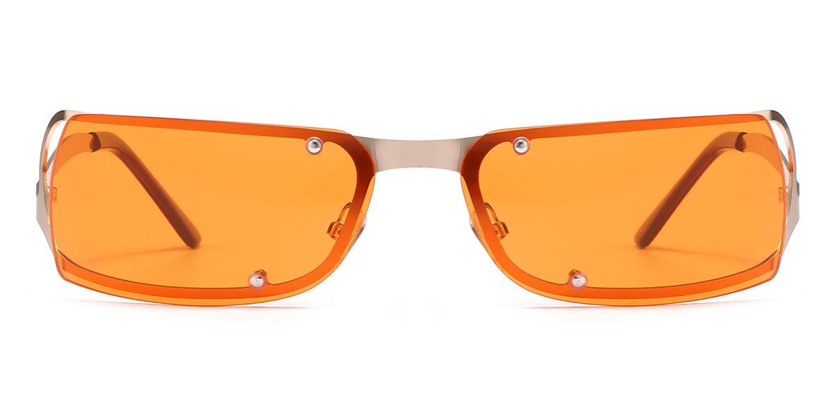 Gold Orange Ezekiel - Rectangle Sunglasses