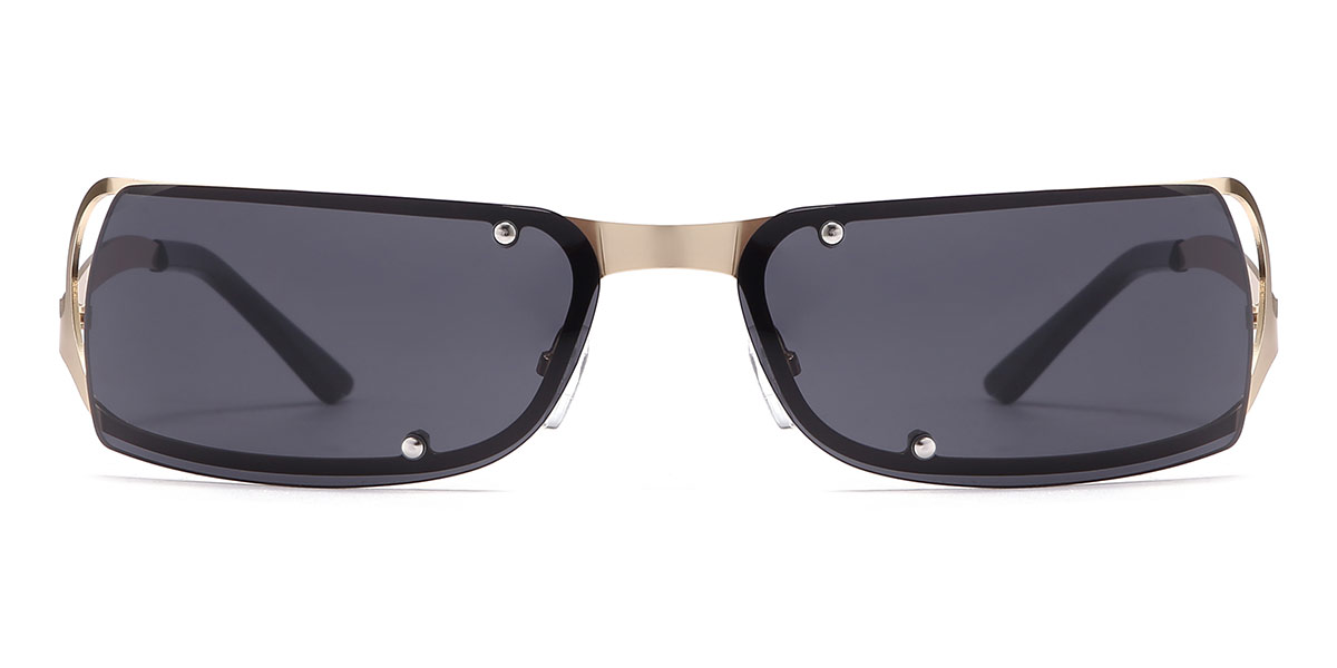 Gold Grey Ezekiel - Rectangle Sunglasses