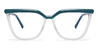Deep Green Clear Khloe - Square Glasses