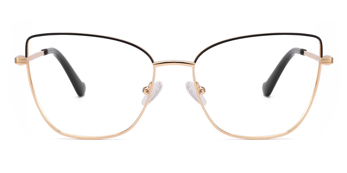 Gold Black - Cat eye Glasses - Felix