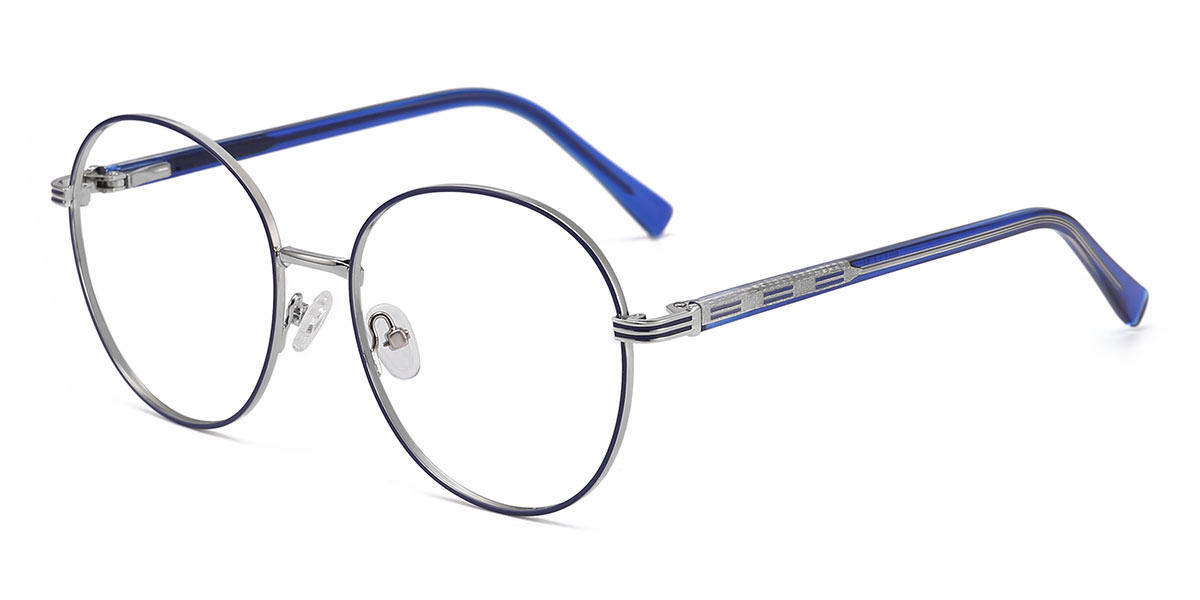 Navy Blue Georgia - Round Glasses