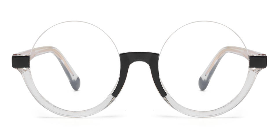 Black Clear Noelle - Round Glasses