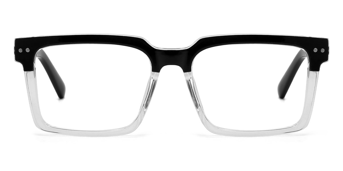Black Transparent - Rectangle Glasses - Bryce