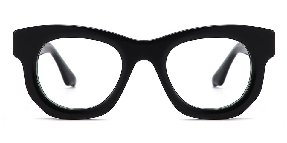Black Green Koda - Oval Glasses