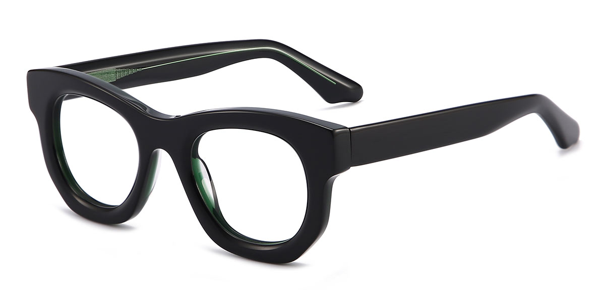 Black Green - Oval Glasses - Koda