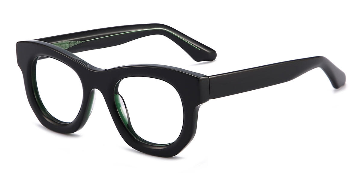 Black Green Koda - Oval Glasses