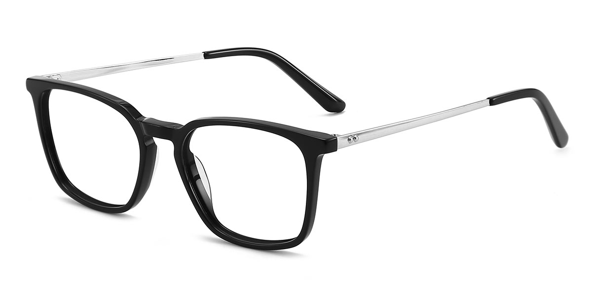Zeke - Rectangle Black Glasses For Men & Women