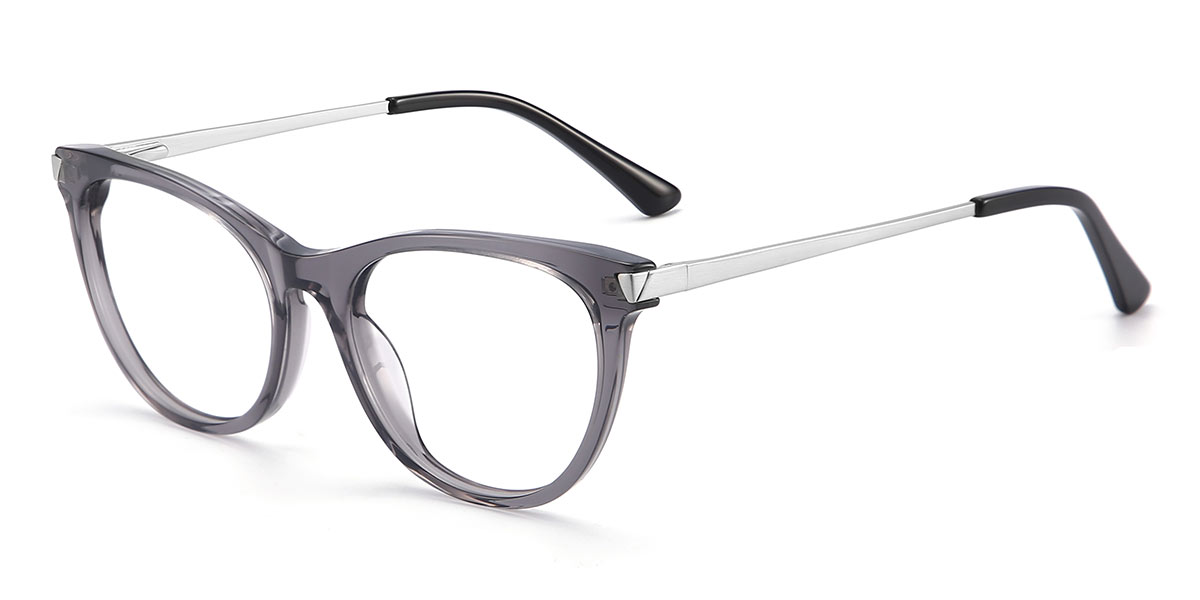 Grey - Oval Glasses - Lina
