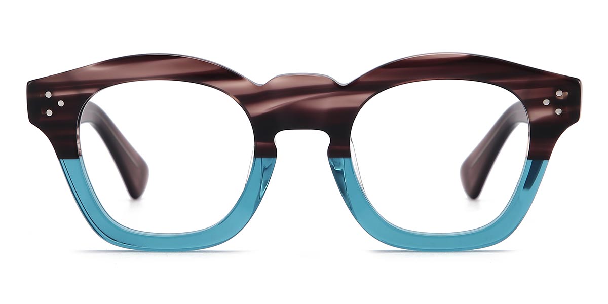 Tortoiseshell Blue - Oval Glasses - Jorge