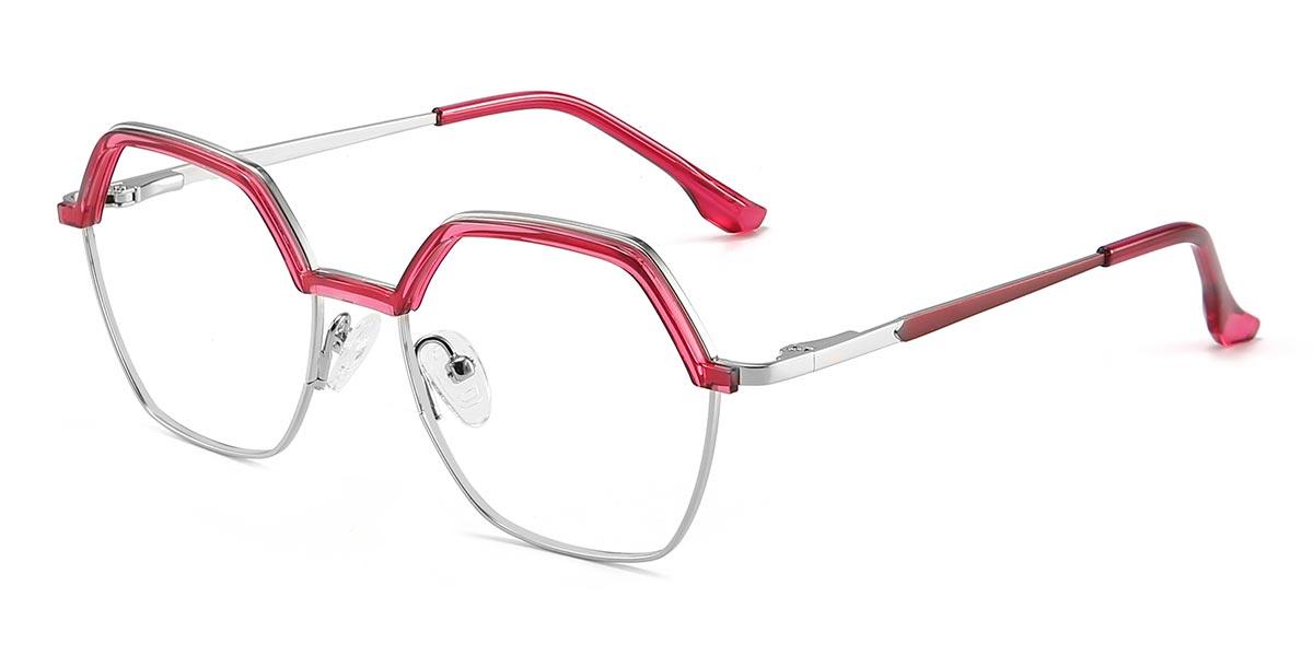 Silver Pink Kohen - Oval Glasses