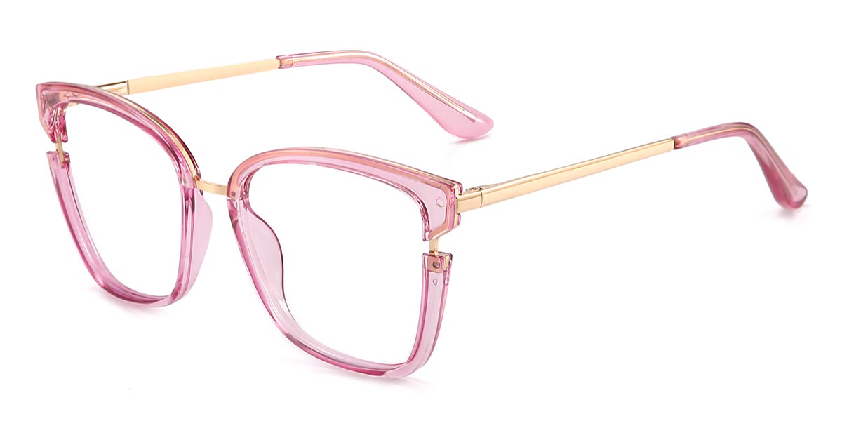 Pink - Square Glasses - Cassius