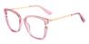 Neon Pink Cassius - Square Glasses