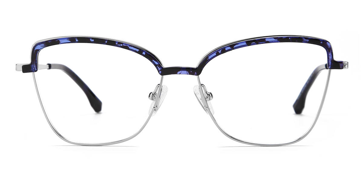 Silver Blue Tortoiseshell Omari - Cat Eye Glasses