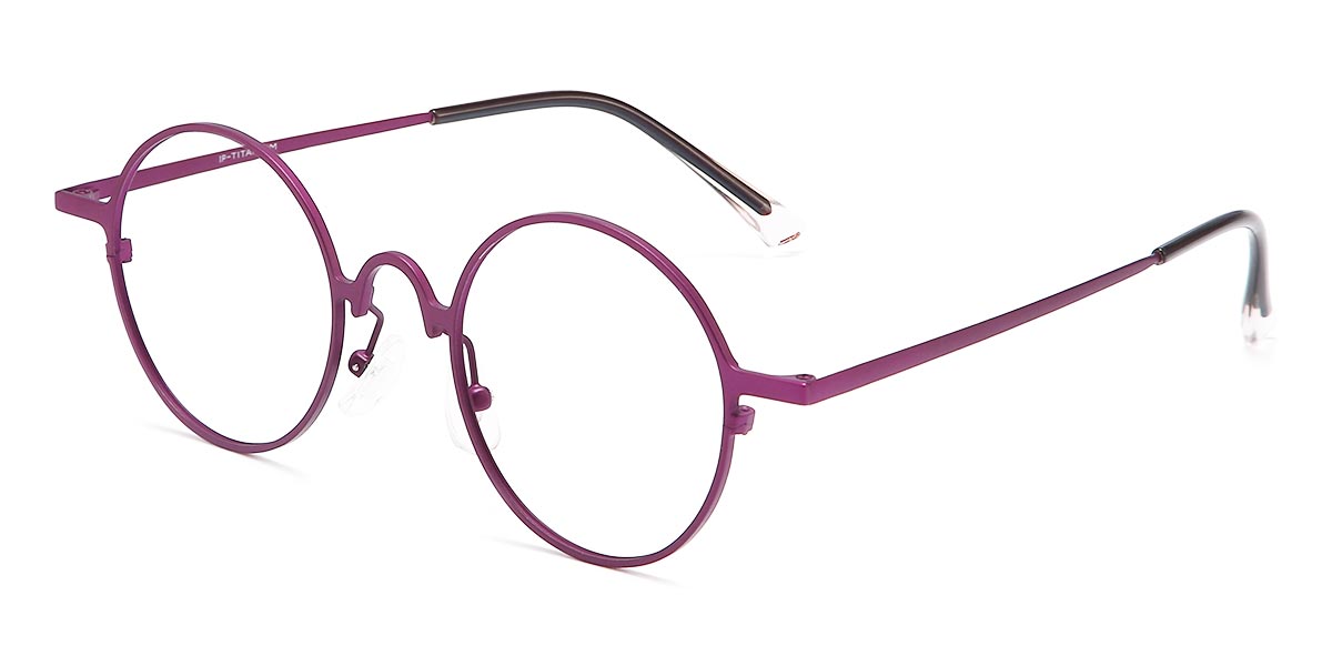 Purple - Round Glasses - Aarin