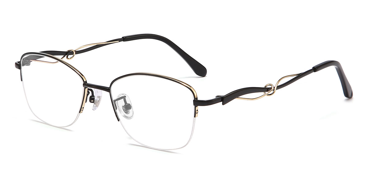 Black - Rectangle Glasses - Cory