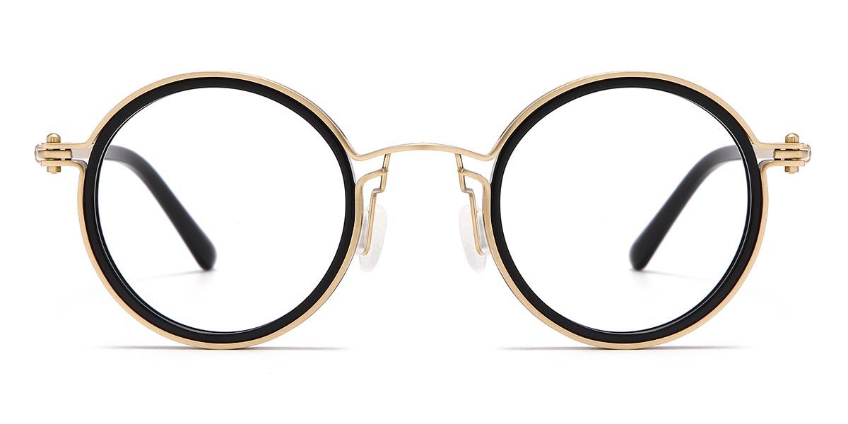 Black Gold Jewel - Round Glasses