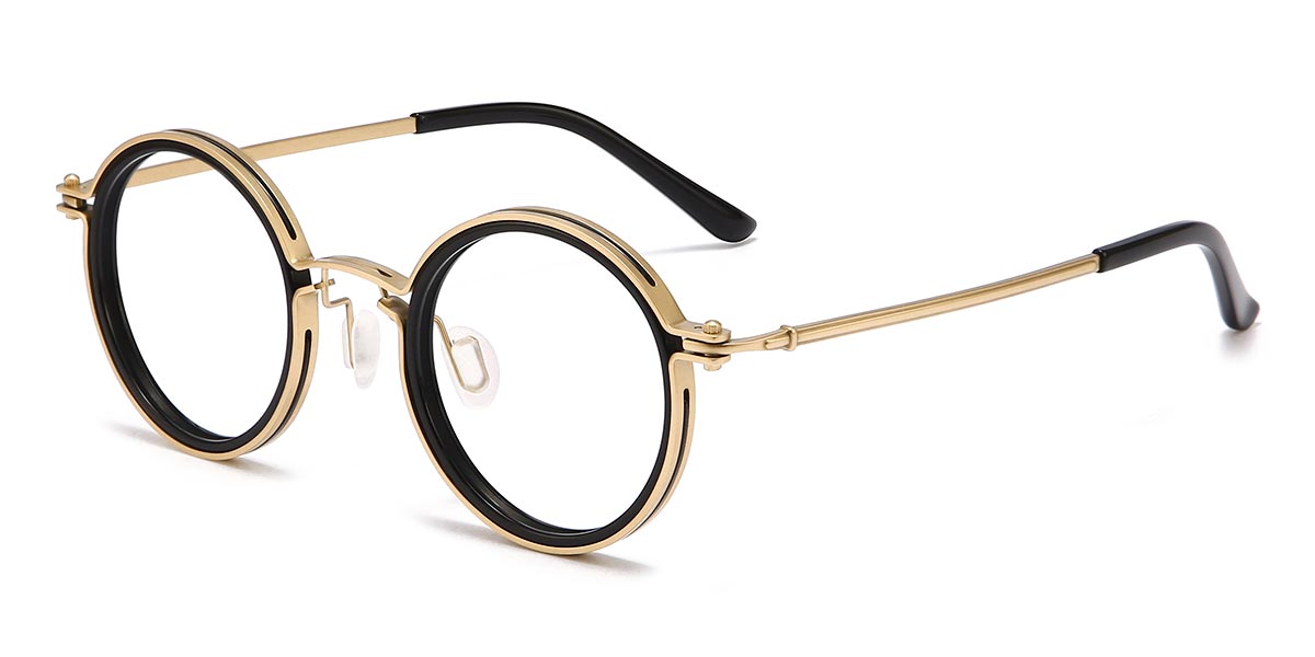 Black Gold - Round Glasses - Jewel