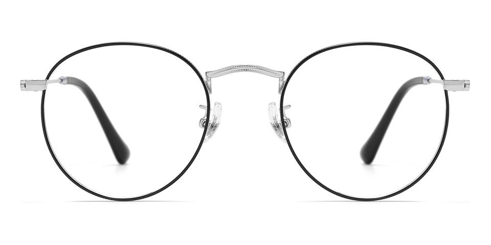 Black Silver Oliver - Round Glasses