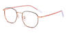 Rose Gold Black Yvette - Rectangle Glasses