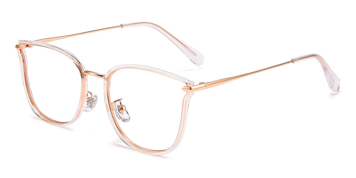 Rose Gold Clear Kolt - Square Glasses