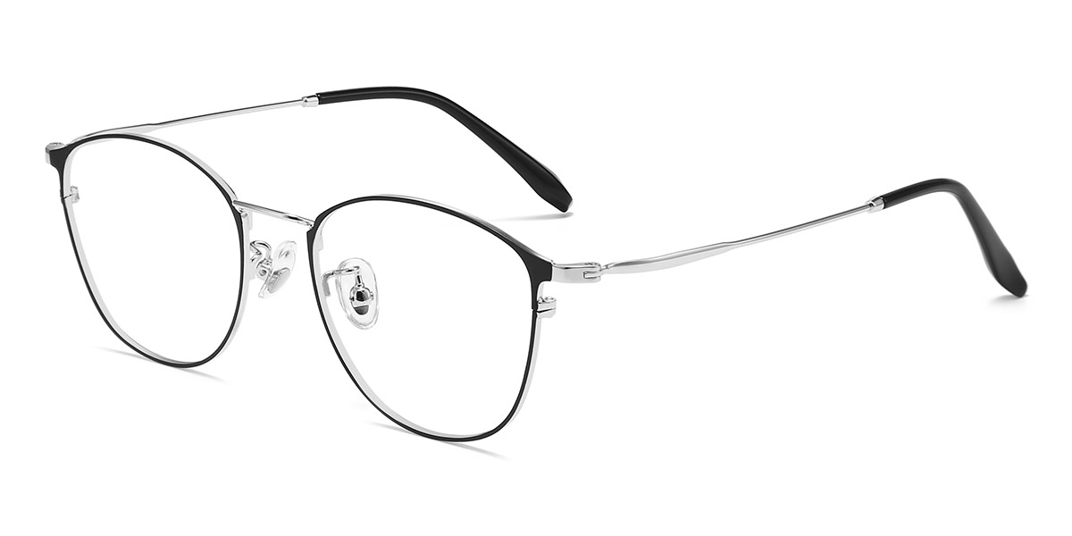 Hessa - Oval Silver Glasses For Men & Women
