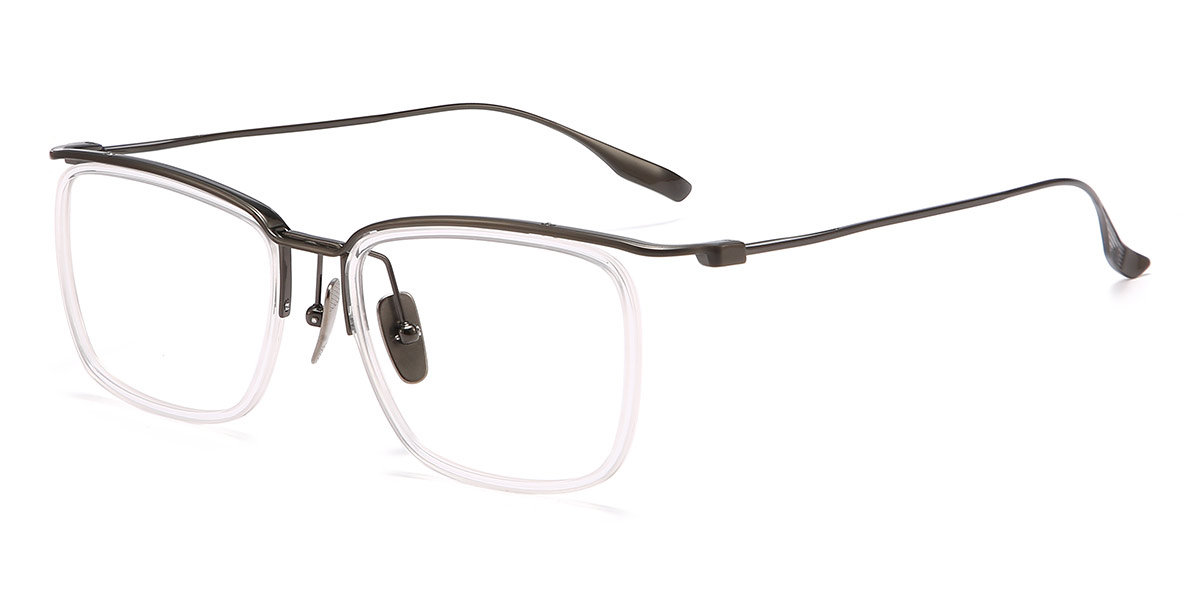 Brown Transparent - Rectangle Glasses - Iliana
