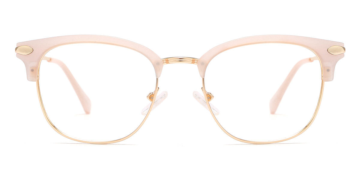 Gold Pink Rose - Rectangle Glasses